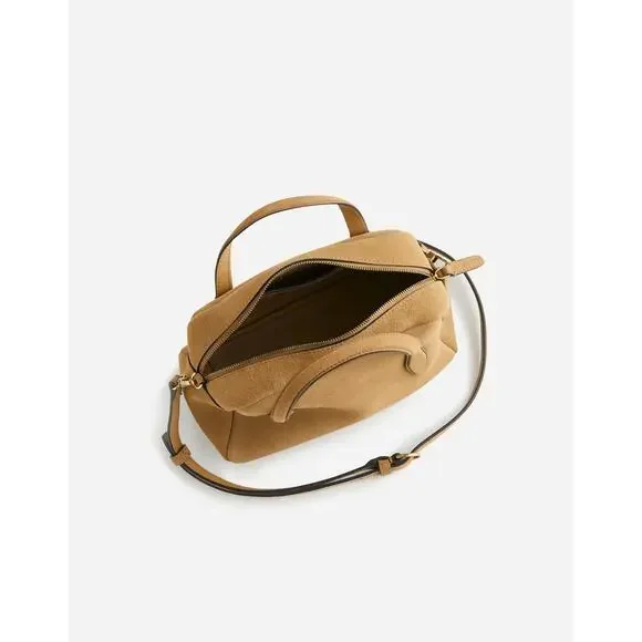 NWOT Madewell The Small Crossbody Suede Bag Tawny Khaki - Picture 2 of 4